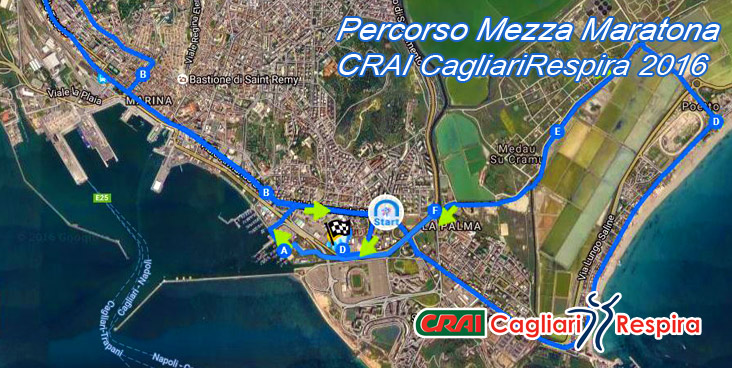 Percorso della mezza maratona di Cagliari